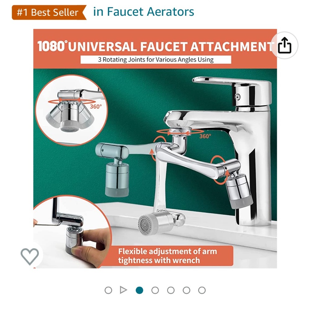 1080° Swivel Faucet Aerator Attachmemt - Picture 2 of 7